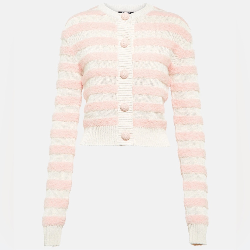 BALMAIN Striped wool-blend cardigan - Picture 2 of 8
